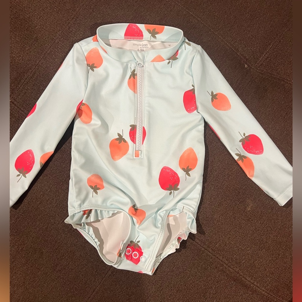 Simple Joys by Carter's Girls' 1-Piece Zip Rashguard 6-9 Months